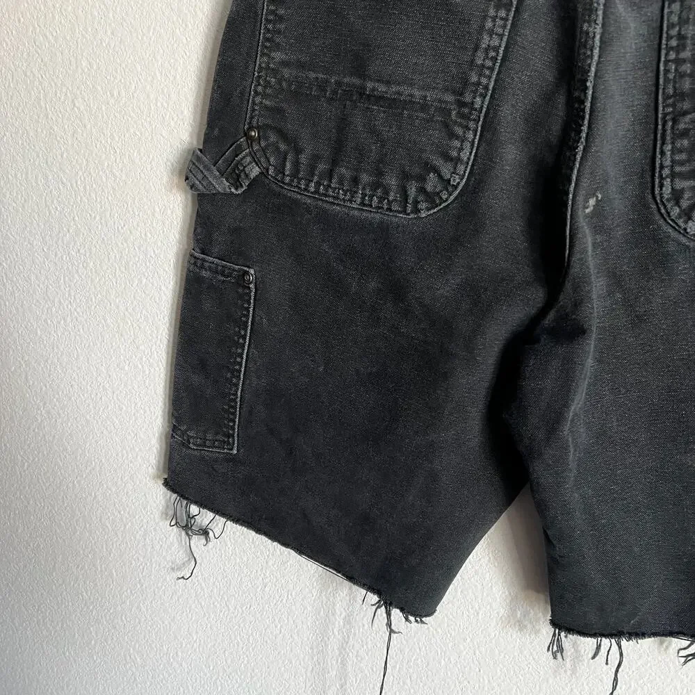 Carhartt faded black double knee work wear carpenter shorts